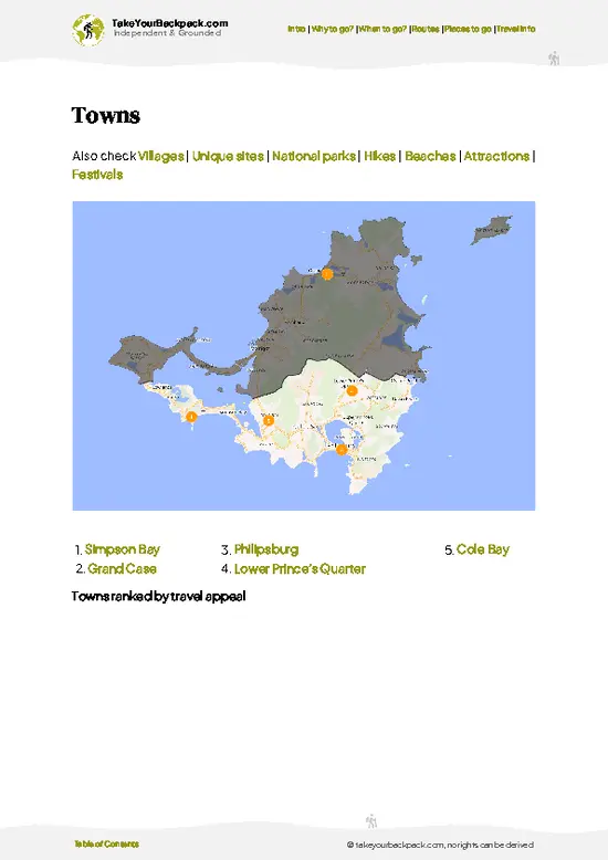 example page 6 from our offline Travel Guide for Sint Maarten